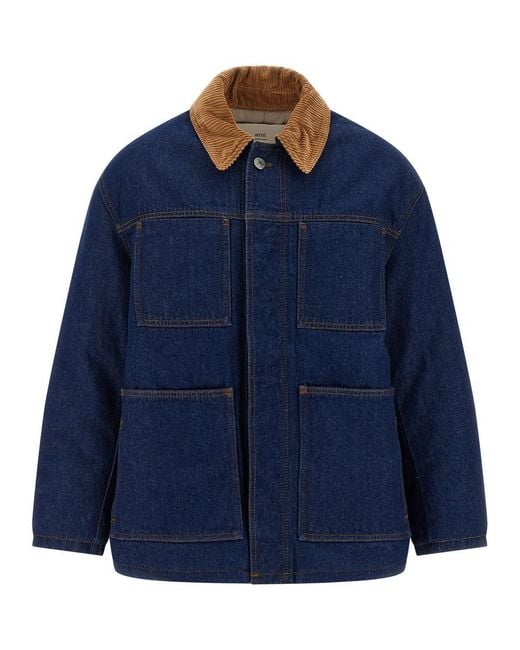 AMI Blue 'worker' Jacket for men