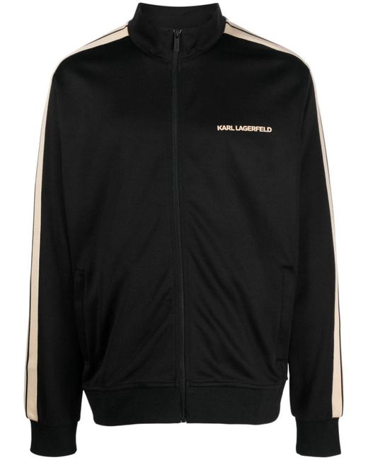 Karl Lagerfeld Black Cotton-blend Zip-up Jacket for men