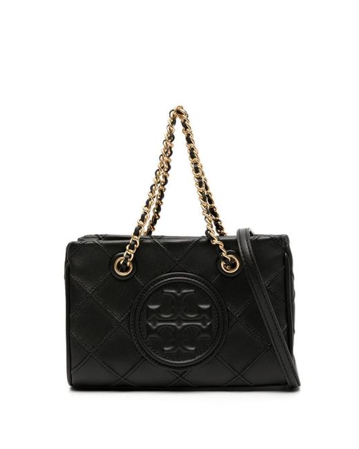 Tory Burch Black Fleming Quilted Tote Bag