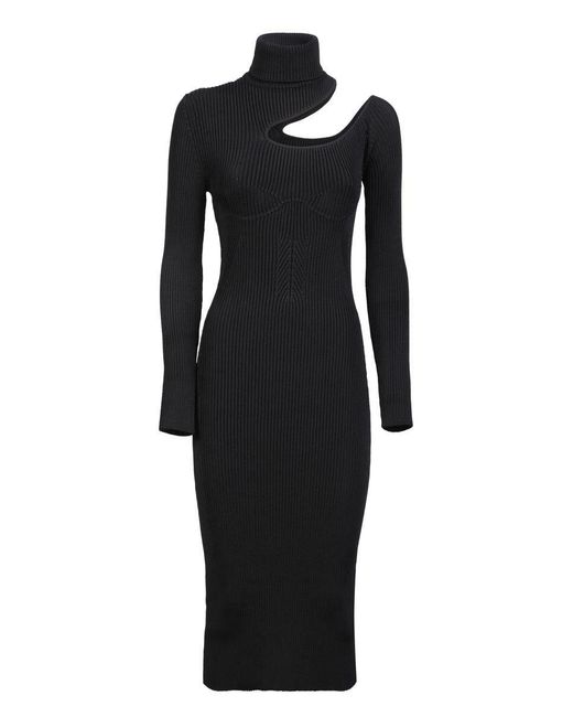 Tom Ford High Neck Midi Dress With Cut Out Details in Black | Lyst