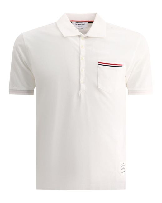 Thom Browne White "Rwb" Polo Shirt With Chest Pocket for men