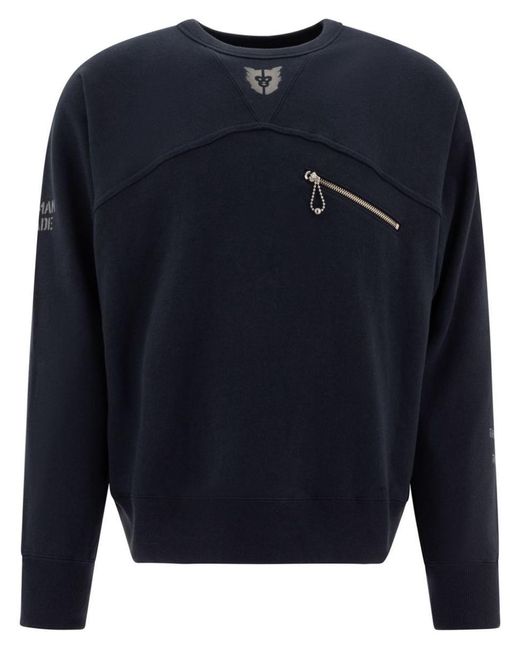 Human Made Blue Crewneck Sewater for men