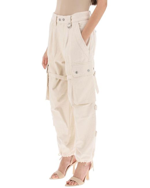 Isabel Marant Natural 'elore' Cargo Pants In Cotton