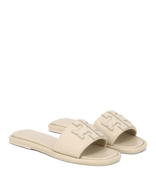 Tory Burch Natural "Double T Sport" Sandals