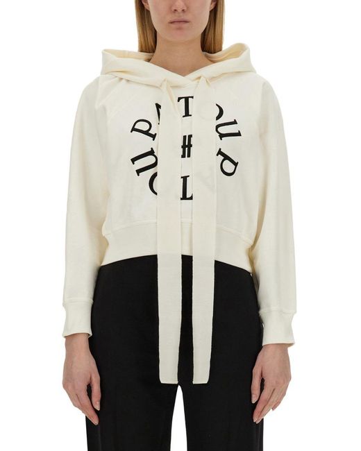Patou Natural Sweatshirt With Logo Embroidery