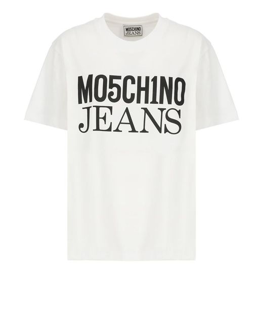 Moschino Jeans White T-Shirts And Polos