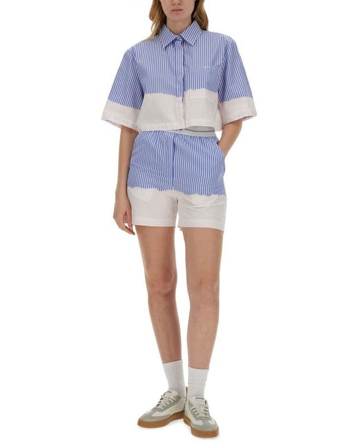 MSGM Blue Shirt With Faded Treatment