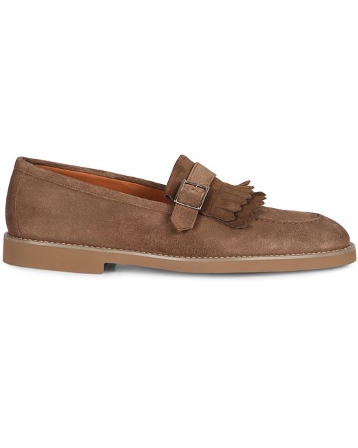 Doucal's Brown Suede Monk-strap Shoes for men