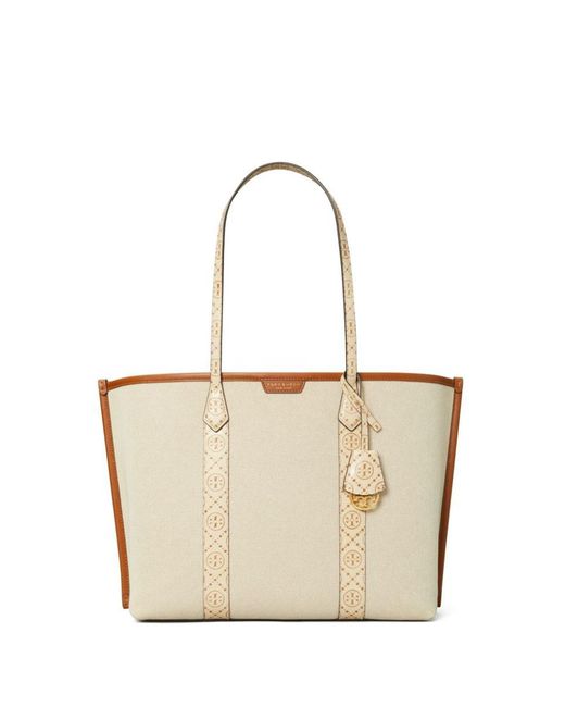 Tory Burch White Perry Canvas Tote Bag