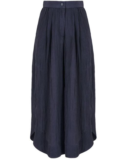 Emporio Armani Blue Crepe Midi Skirt