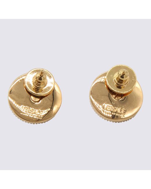 Versace Metallic Gold- Tone And Silver Metal Medusa Earrings