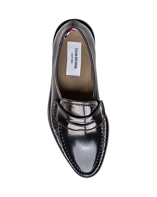 Thom Browne White Leather Moccasin for men