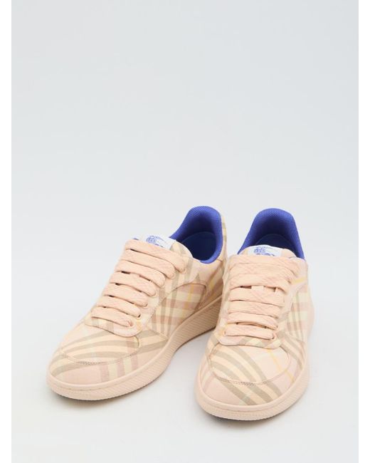 Burberry Brown Check Pattern Terrace Sneakers