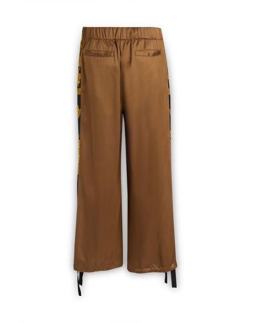 Versace Brown Jogger Pants With Drawstring And Barocco Bands for men