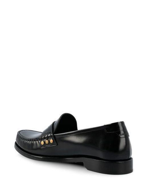 Saint Laurent Black Smooth Leather Loafers for men
