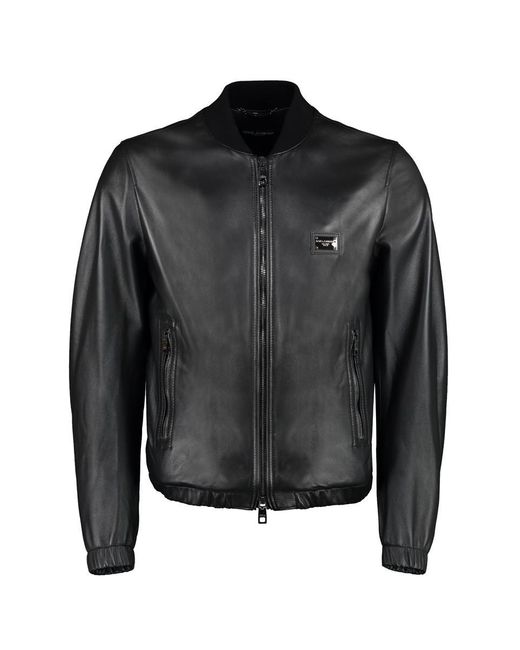 Dolce & Gabbana Black Lambskin Jacket for men
