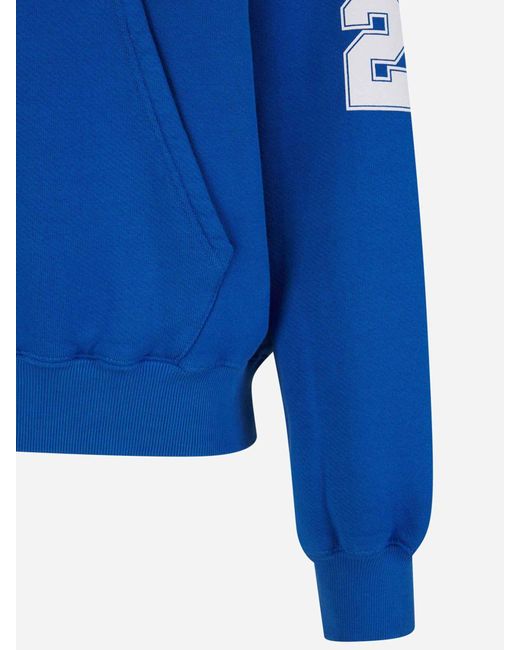 Off-White c/o Virgil Abloh Blue Hood Printed Sweatshirt for men