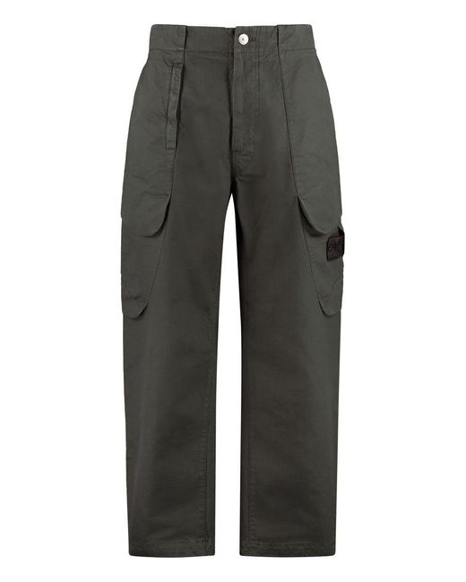 Stone Island Shadow Project Gray Tone Island Shadow Project Multi-pocket Cotton Trousers for men