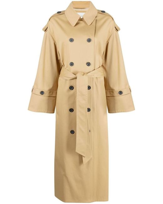By Malene Birger Cotton Trench Coat in Natural | Lyst