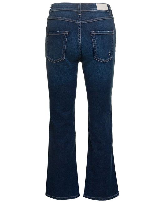 ICON DENIM 'pam' Blue Five-pockets Flared Jeans In Cotton Blend Denim Woman