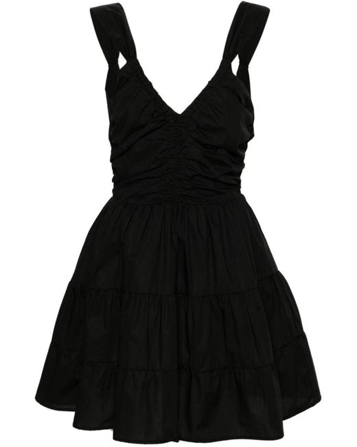 Liu Jo Black Short Cotton Dress With Open Back