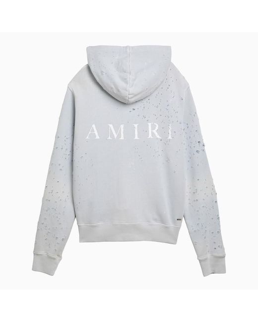 Amiri Gray Hoodie With Wear And Tear for men