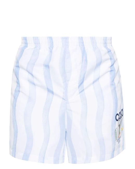 Casablancabrand White Wave Swim Shorts for men