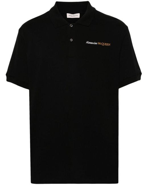 Alexander McQueen Black Polo Shirt With Logo for men