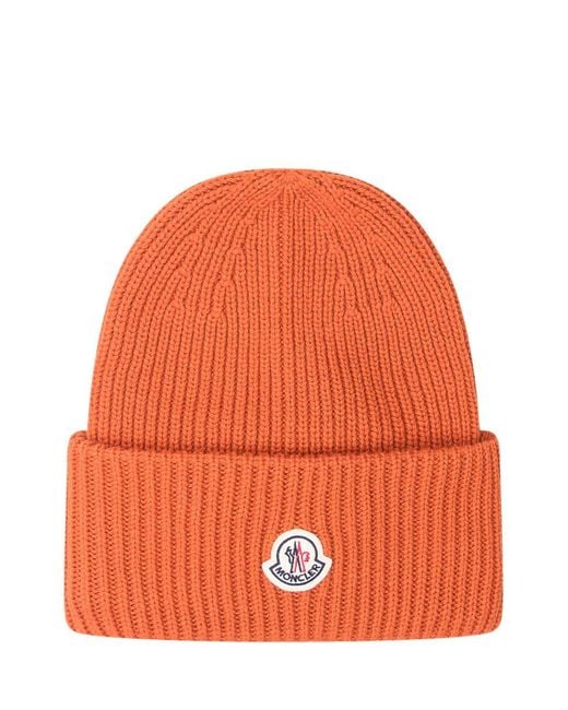 Moncler Orange Beanie for men