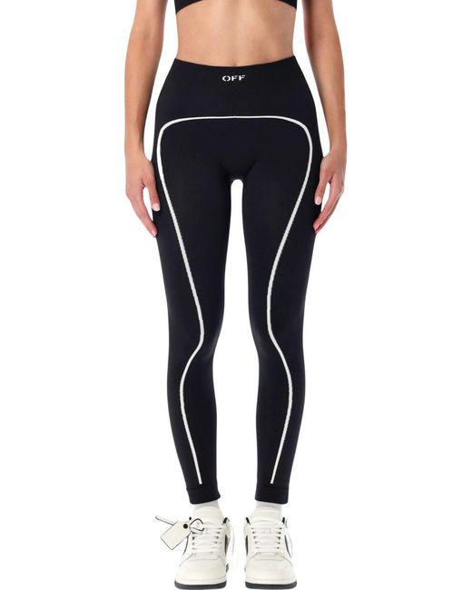Off-White c/o Virgil Abloh Blue Off Stamp Seamless High-Rise Leggings