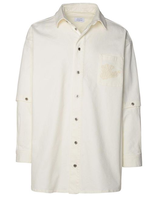 Off-White c/o Virgil Abloh White Off- Embroidered Overshirt for men