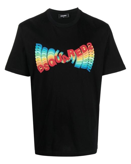 DSquared² Black Logo-print Short-sleeve T-shirt for men