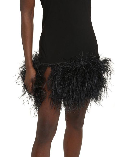 The Attico Black Fujico Feather Dress