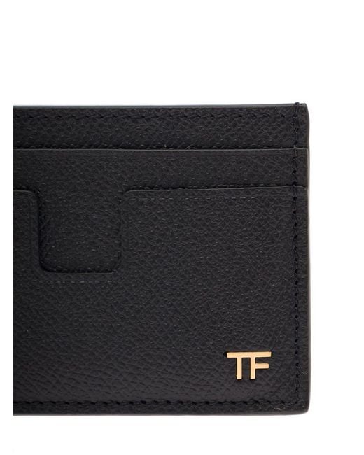 Tom Ford Black Credit Card Holder Tf Gold for men