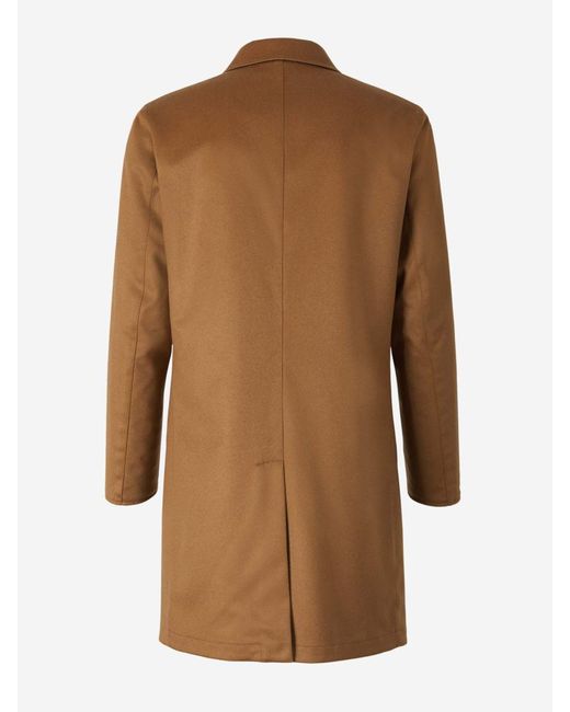 KIRED Brown Reversible Cashmere Coat for men