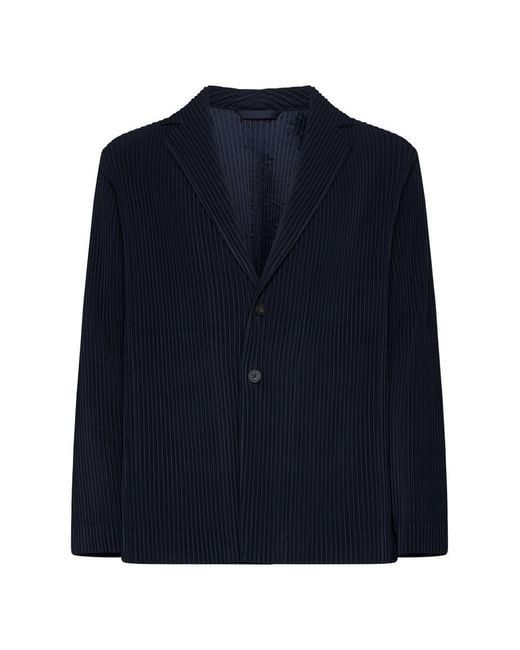 Homme Plissé Issey Miyake Blue Homme Plisse Issey Miyake Jackets for men