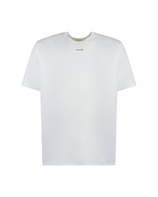 Lanvin White Logo Cotton T-Shirt for men