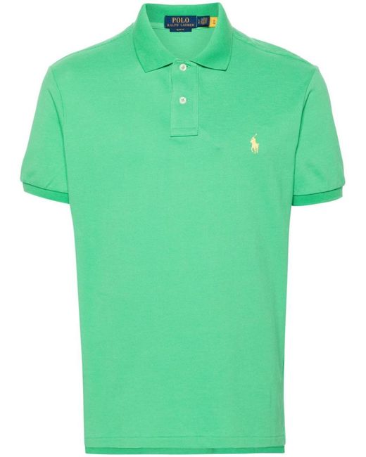 Polo Ralph Lauren Green Cotton Polo Shirt With Embroidered Logo for men