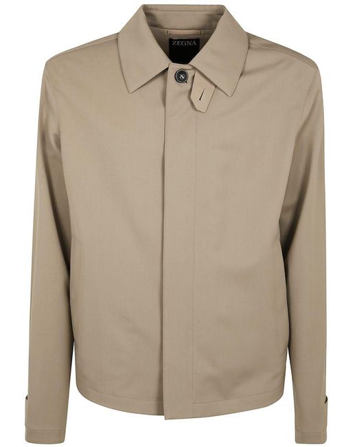 Zegna Natural Wool Mohair And Silk Blouson for men