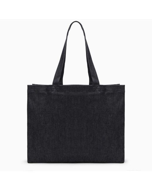 A.P.C. Black Denim Daniela Shopping Bag