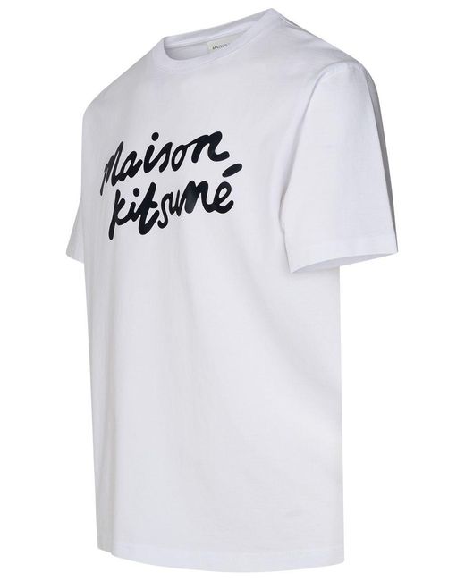 Maison Kitsuné White Cotton T-Shirt for men