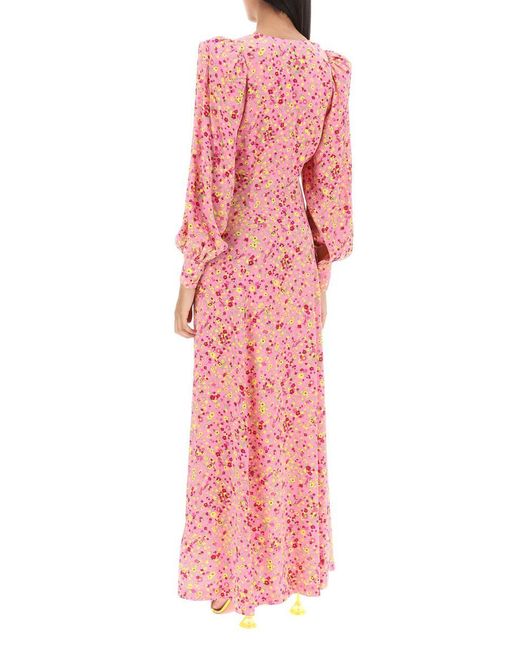 ROTATE BIRGER CHRISTENSEN Pink Rotate Maxi Shirt Dress With Bouffant Sleeves