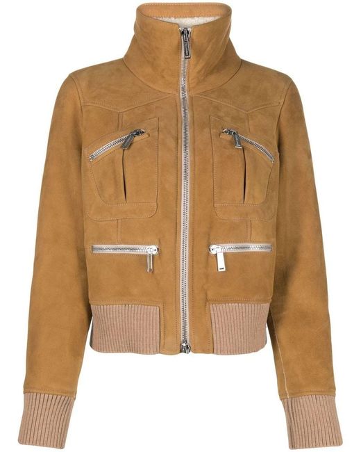 DSquared² Multicolor Ribbed-detail Zipped-up Bomber Jacket