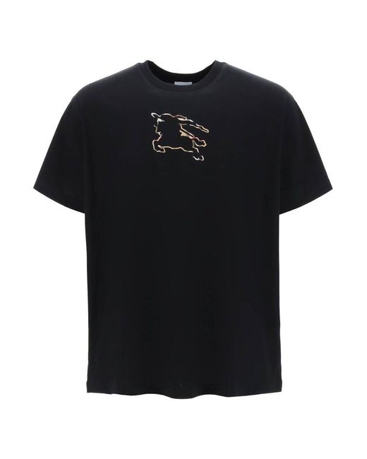 Burberry Black Padbury Graphic-print Cotton-jersey T-shirt for men