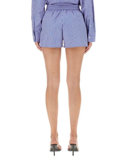 T By Alexander Wang Blue Shorts With Logo