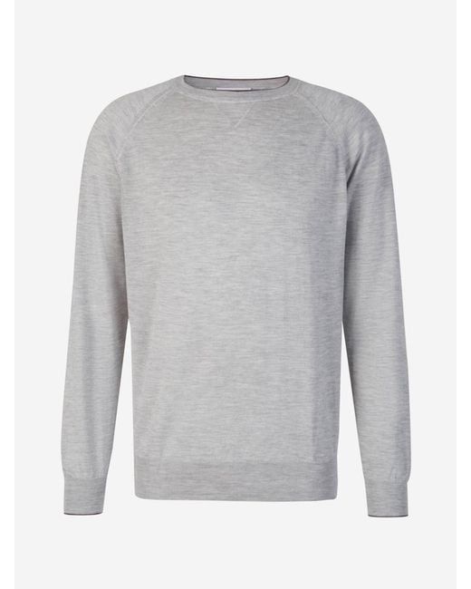 Cruciani Gray Cashmere And Silk Sweater for men