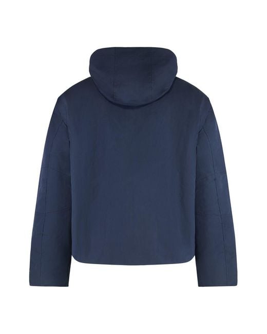 K-Way Blue Short Parka Guillermo With Hood for men
