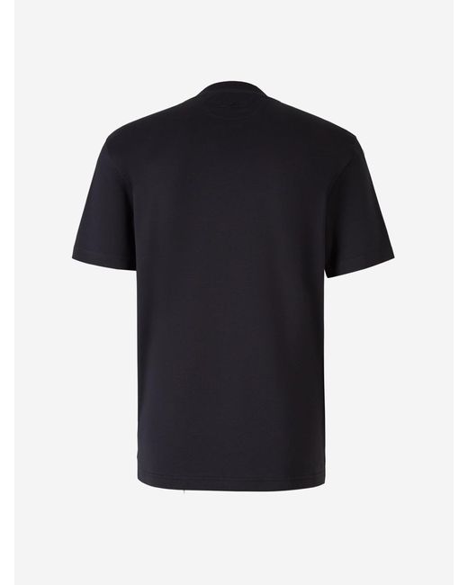 Loro Piana Black Plain Cotton T-Shirt for men