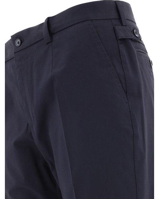 Dolce & Gabbana Blue Trousers With Button Details for men