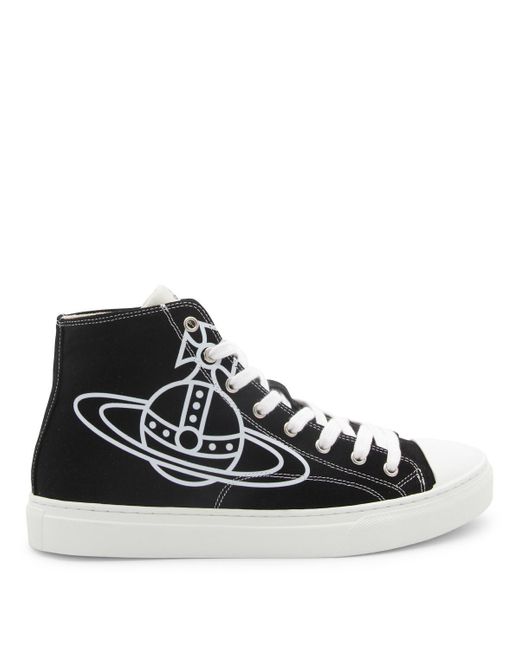 Vivienne Westwood Black And White Canvas Plimsoll Sneakers for men